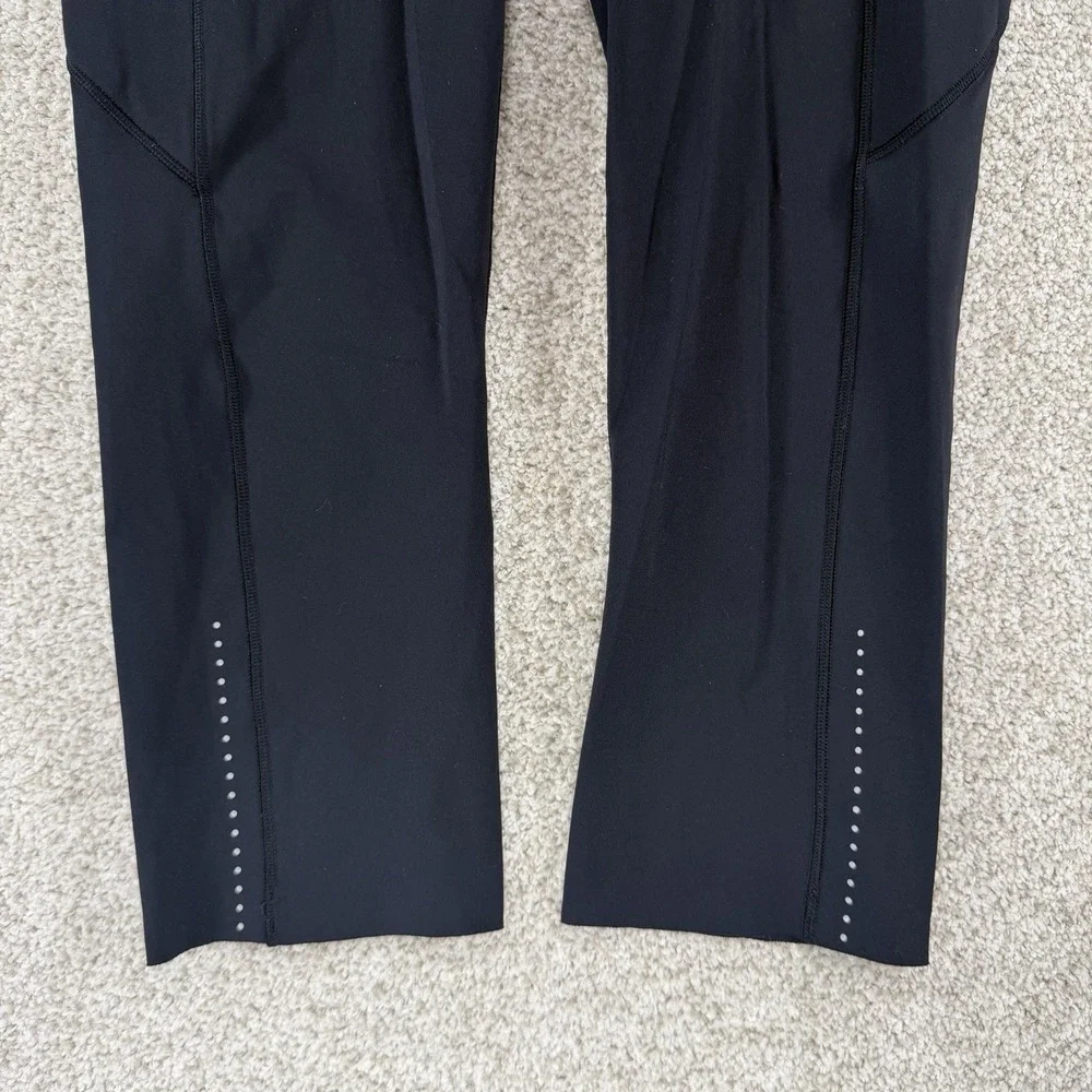 Lululemon Sz 6 Fast & Free Crop ll Nulux 19 Black Athletic Capri Gorpcore 5 Pckt